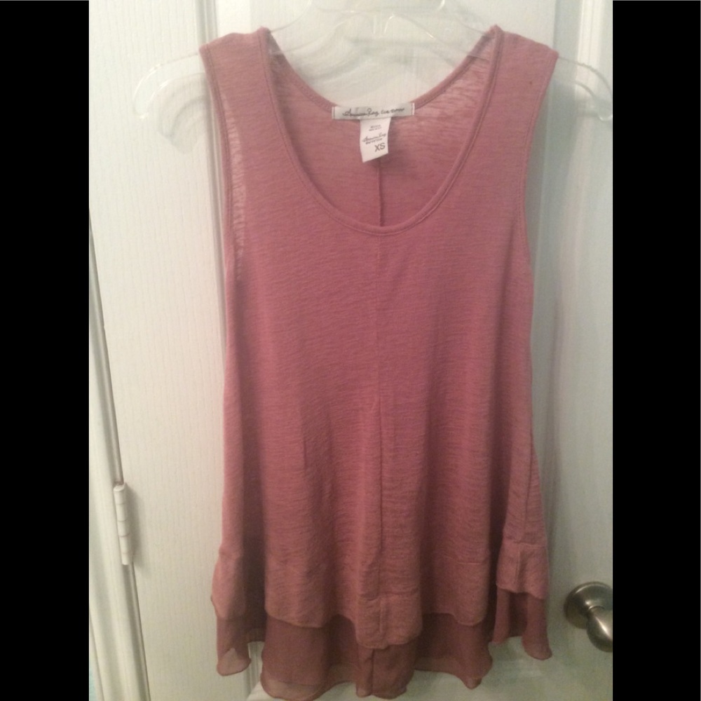 American Rag dark mauve top and peach top